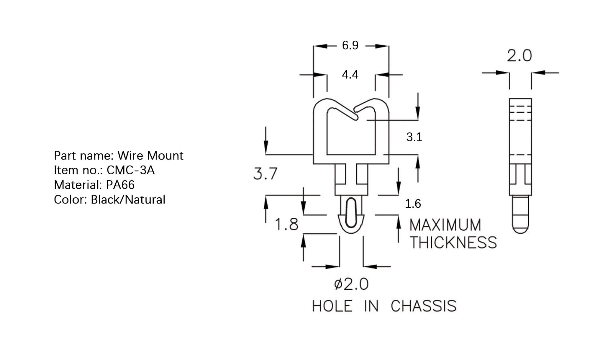 Plastic Wire Mount CMC-3A